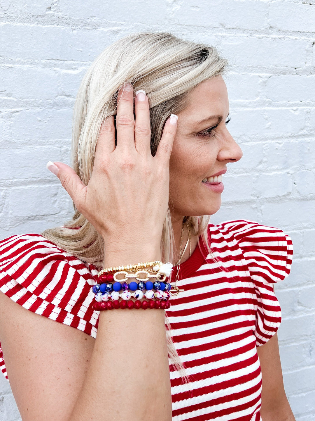 KU Red and Royal Mix and Match Bracelet Collection