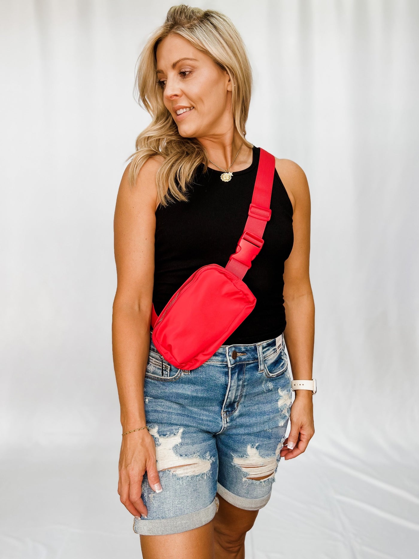 Emmie Crossbody Belt Bag, Red