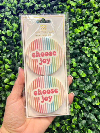 Sandstone Car Coaster 2 Pack, Choose Joy