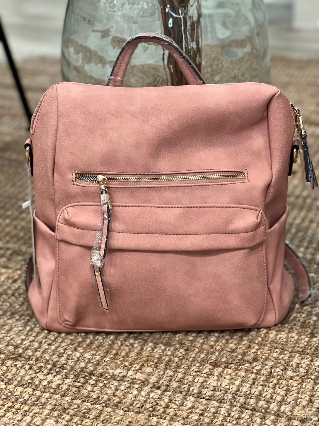 Amelia Suede Backpack, Pink