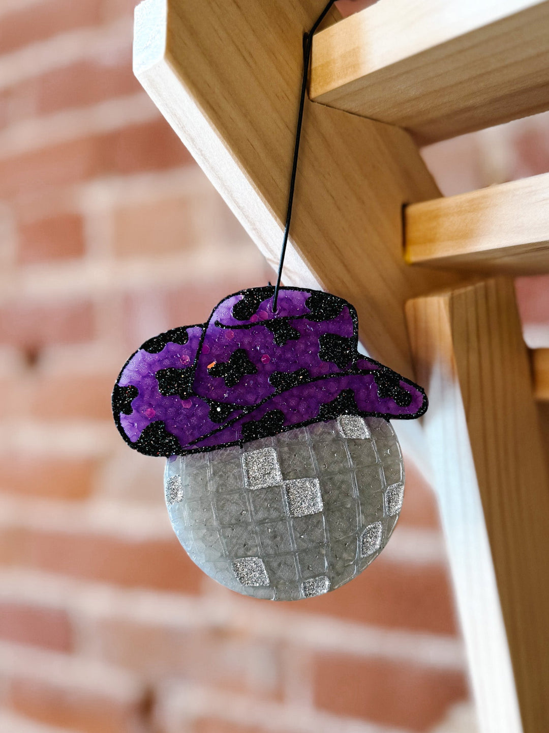 Disco Cowgirl Car Freshie, Purple Hat