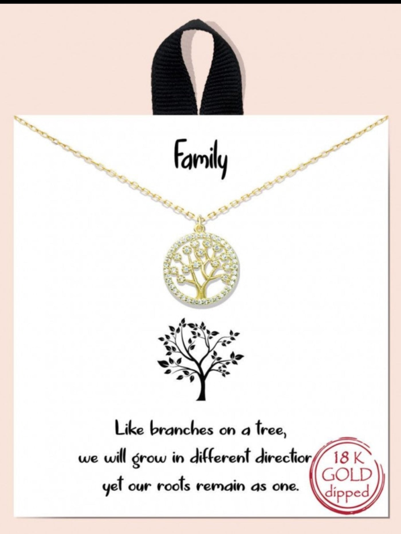 Family Disc Pendant Necklace, Gold
