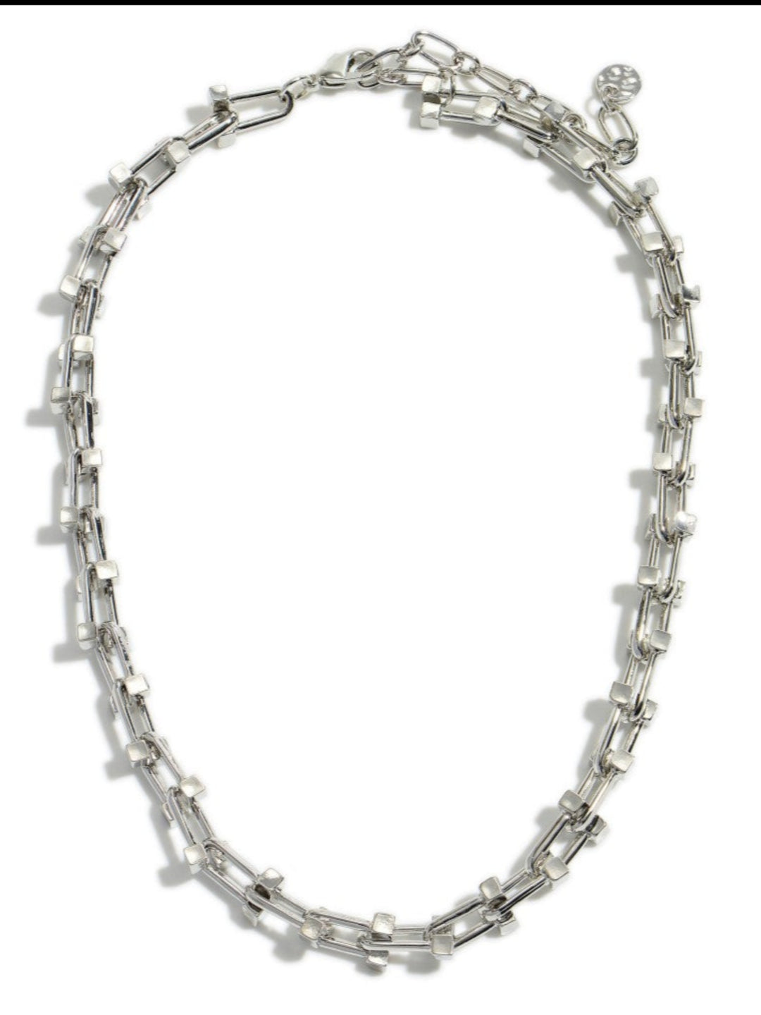 Chain Link Short Necklace, Silver