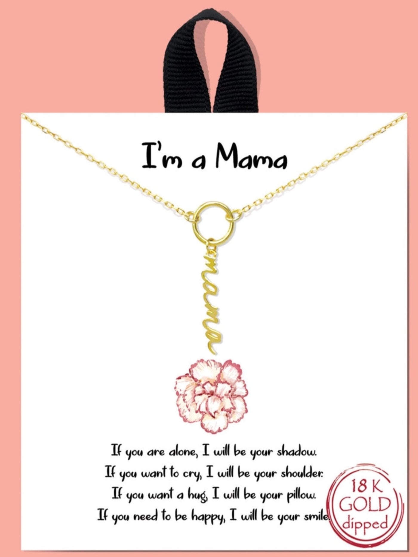 Mama Drop Necklace, Gold
