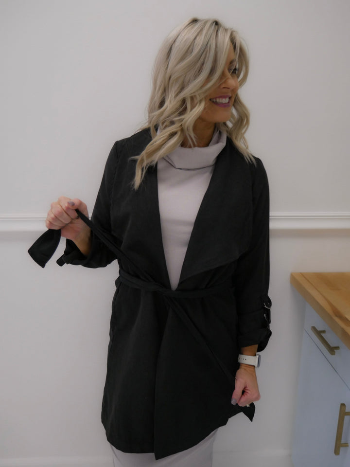 Cannot Compare Faux Suede Trench Jacket