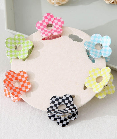 Set of Six Mini Claw Hair Clips, Assorted Colors