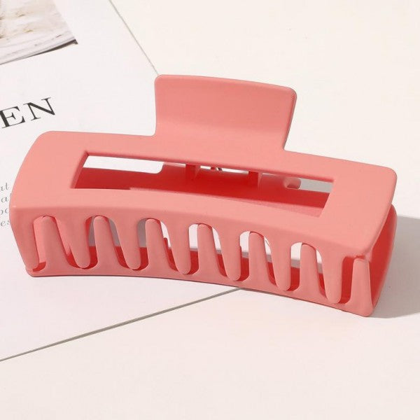 Medium Size Rectangle Hair Clip, Assorted Colors