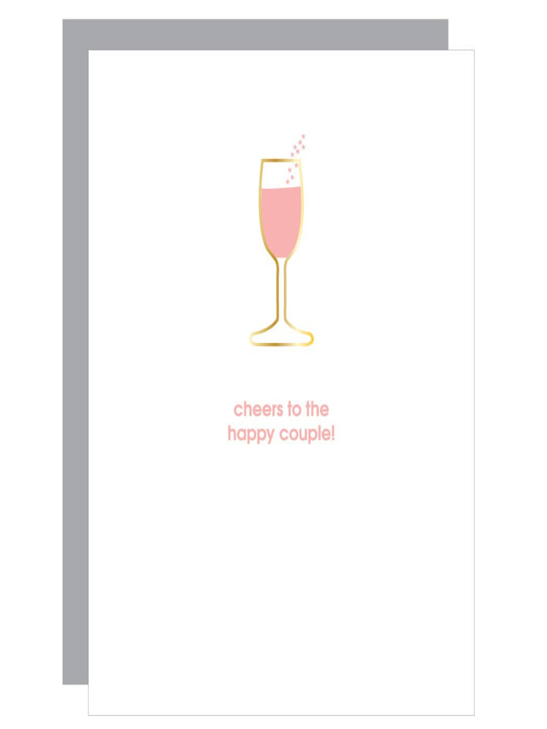 Greeting Card, Cheers to the Happy Couple with Paper Clip Letterpress