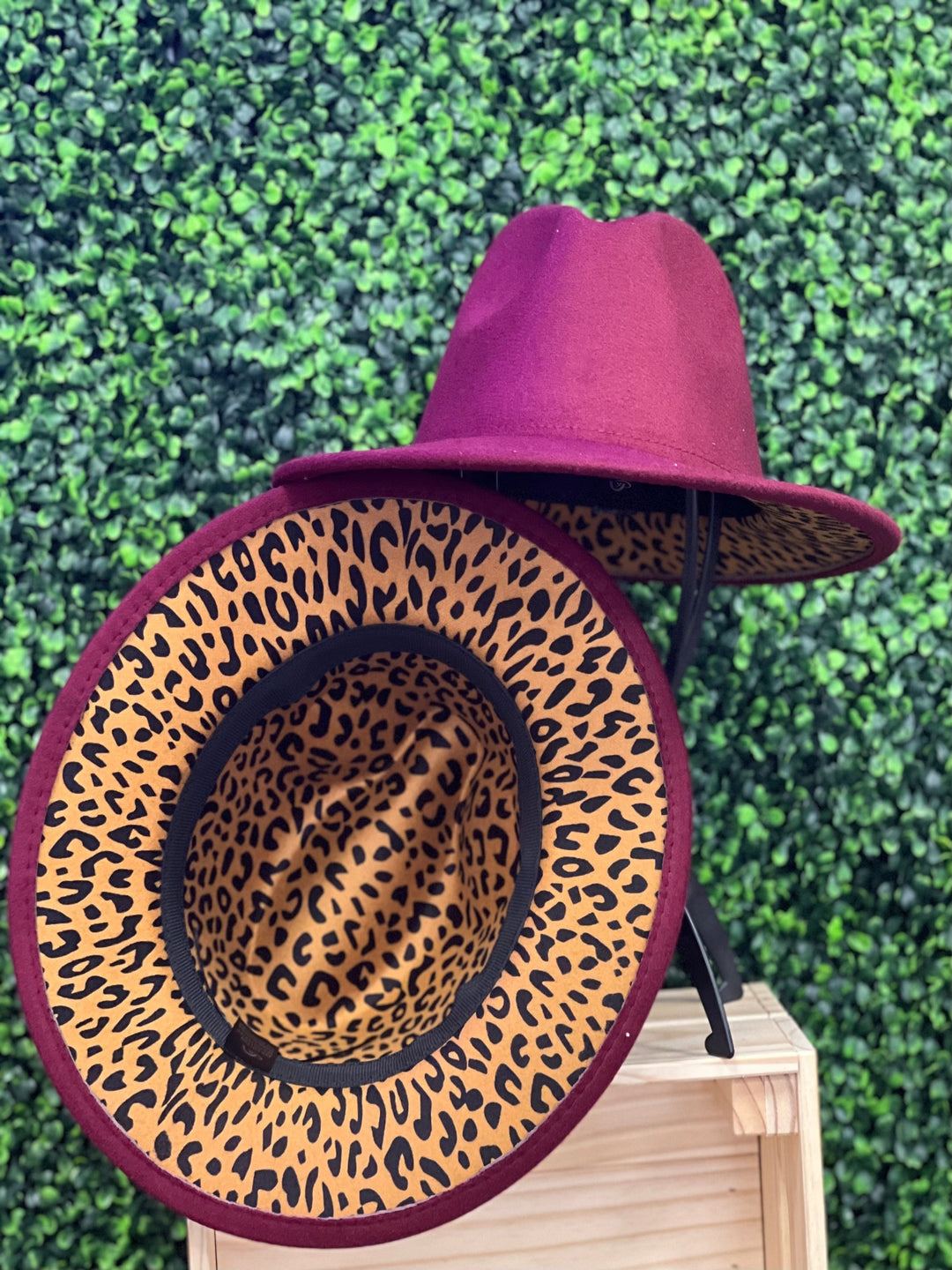 The Poppy Wide Brim Hat with Animal Print Accent, Assorted Colors