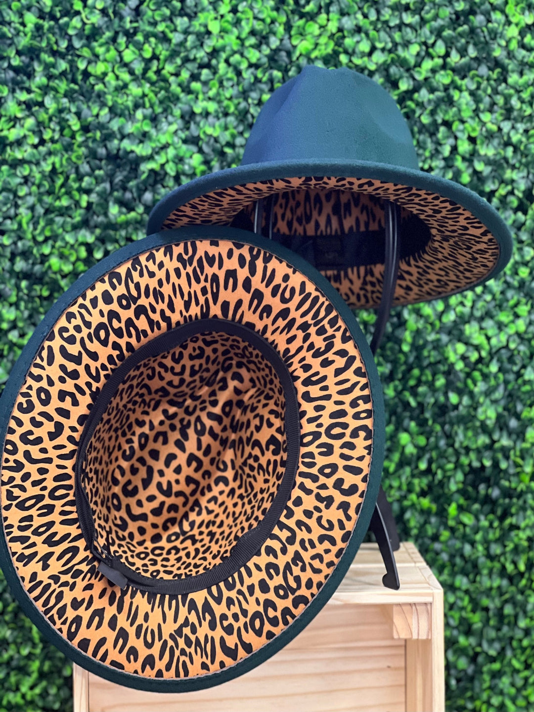 The Poppy Wide Brim Hat with Animal Print Accent, Assorted Colors