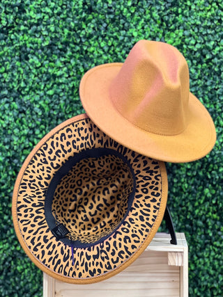 The Poppy Wide Brim Hat with Animal Print Accent, Assorted Colors