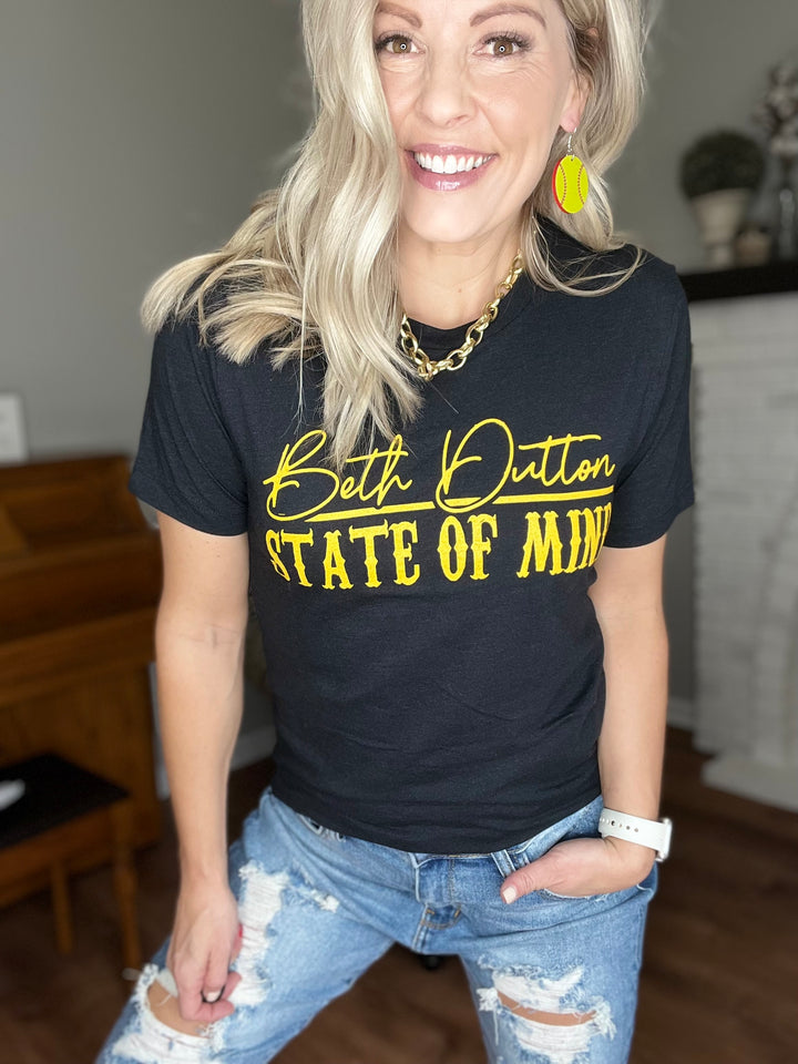 Beth Dutton State of Mind Tee in Black