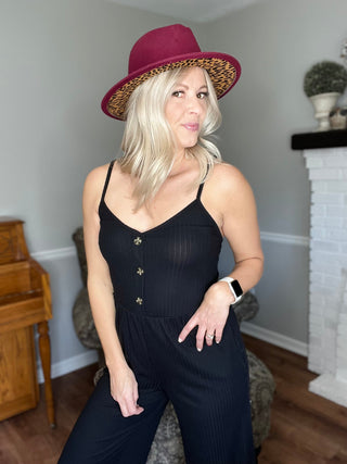 The Poppy Wide Brim Hat with Animal Print Accent, Assorted Colors