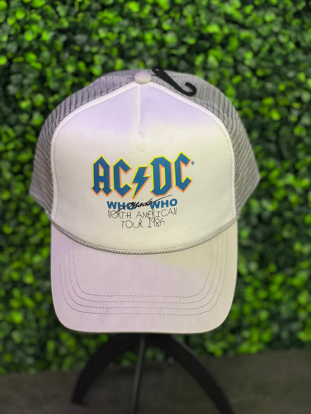Licensed AC/DC Who Made Who Trucker Style Hat, Grey