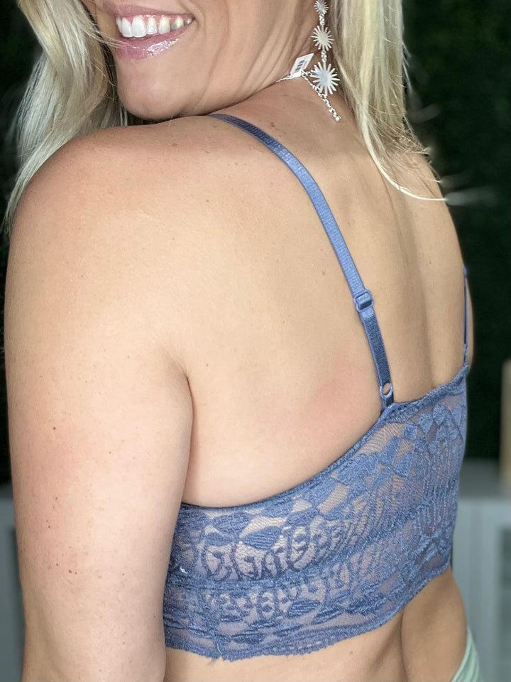 Luna Lace Bralette, Indigo