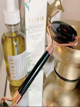 Jade Facial Roller, Black
