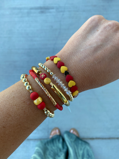 KC Red and Gold Mix and Match Bracelet Collection