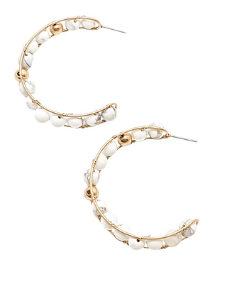 Kali Open Hoop Earrings, Howlite
