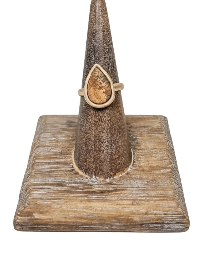 Kelly Semi Precious Adjustable Ring in Natural