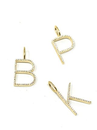 Sleek Initial Charm, Silver