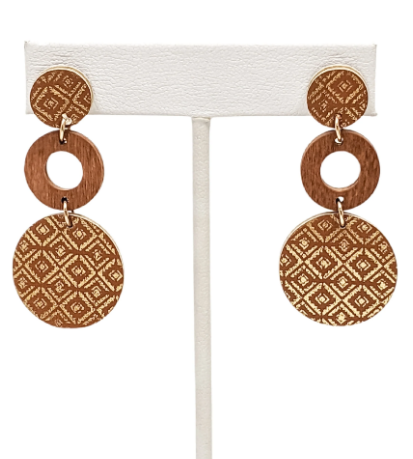 Gracelyn Drop Earrings, Brown with Gold Accent