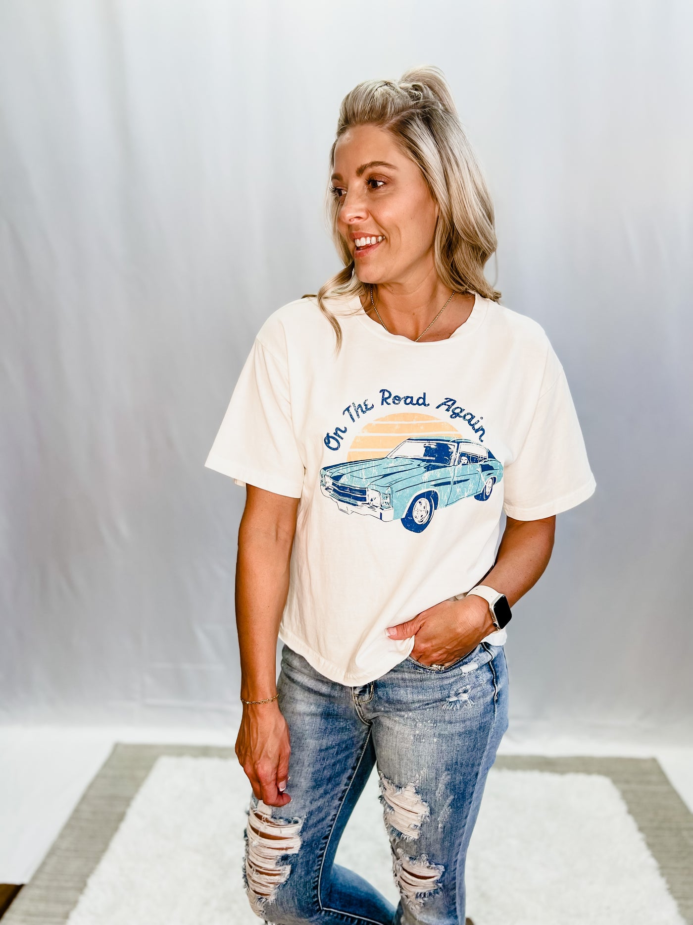 On The Road Again Graphic Tee, Vintage White