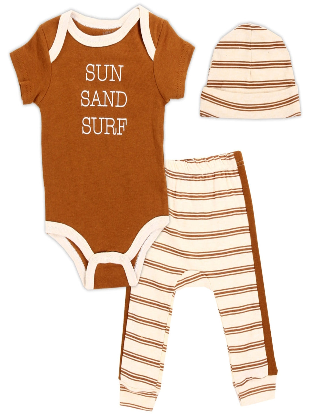Sun, Sand and Surf 3 Piece Baby Outfit, Rust